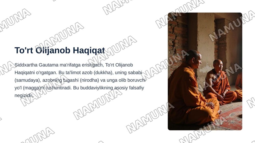 Buddaviylik — zamonaviy taqdimot, 4-slayd