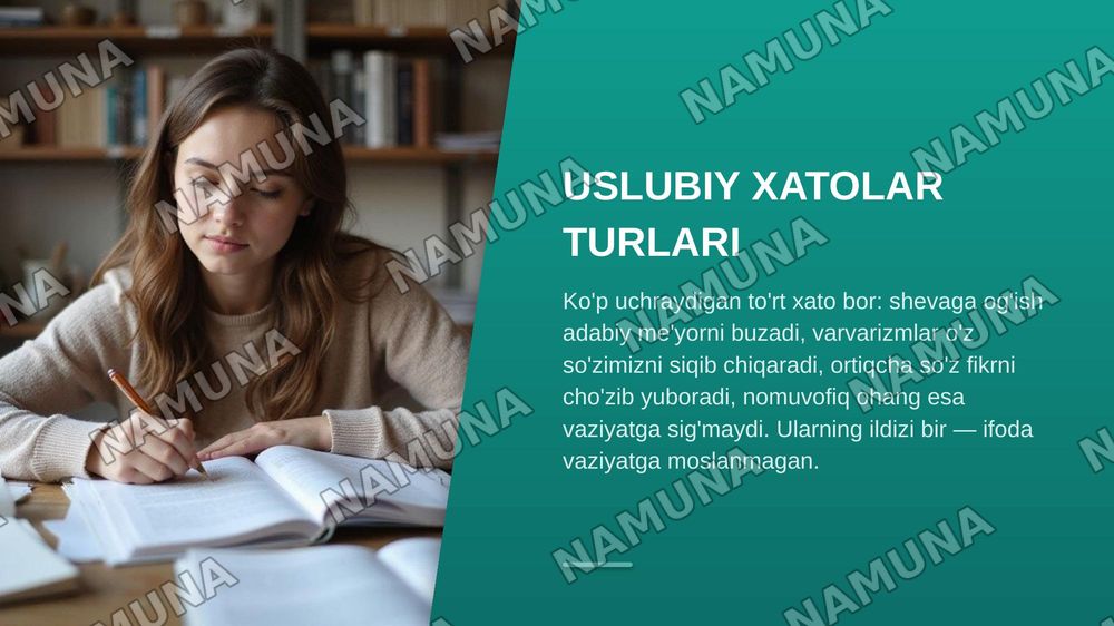 Uslubiy me'yor va uslub tanlash madaniyati — zamonaviy taqdimot, 8-slayd