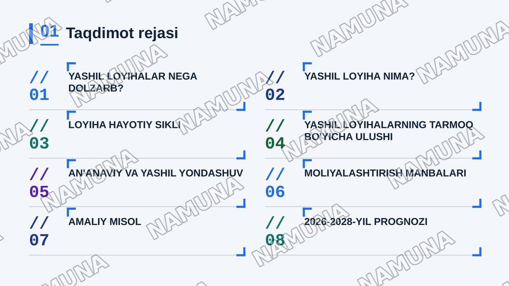 SOHALARDA Y ASHIL
LOYIHALARNI BOSHQARISH
TIZIMI — zamonaviy taqdimot, 2-slayd