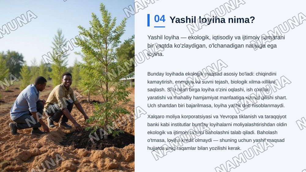 SOHALARDA Y ASHIL
LOYIHALARNI BOSHQARISH
TIZIMI — zamonaviy taqdimot, 5-slayd