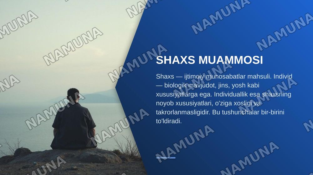 Shaxs muammosi — zamonaviy taqdimot, 3-slayd