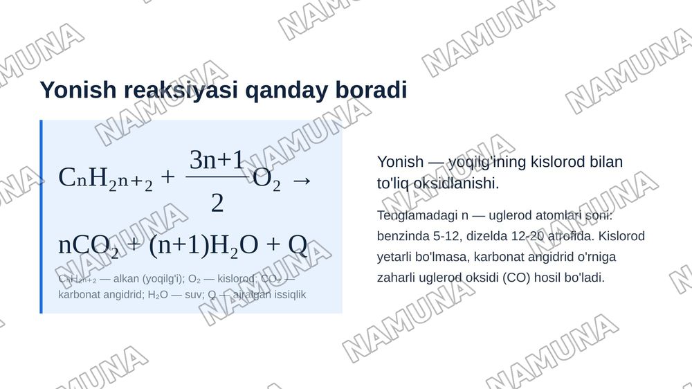 Transport vositalarida ishlatiladigan kimyoviy birikmalar. — zamonaviy taqdimot, 5-slayd