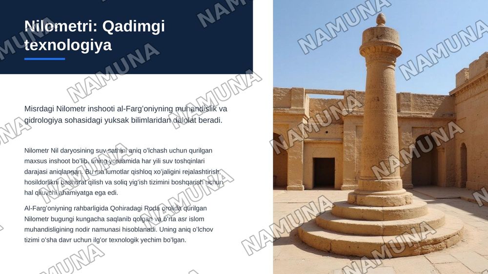 Ahmad al-Fargʻoniy haqida maʼlumotnoma tayyorlash — zamonaviy taqdimot, 8-slayd