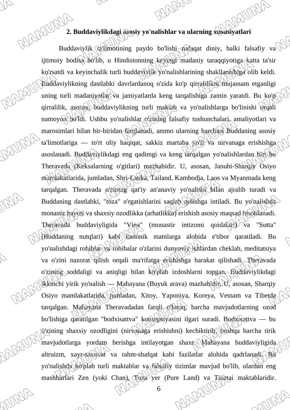 Buddizm — mustaqil ish, 6-varaq