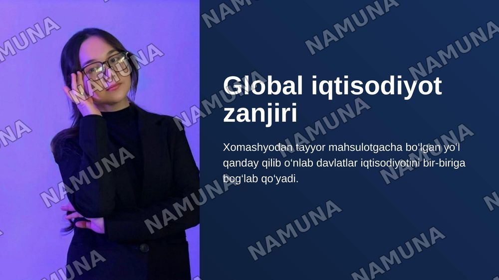 Global iqtisodiyot zanjiri — zamonaviy taqdimot, 1-slayd