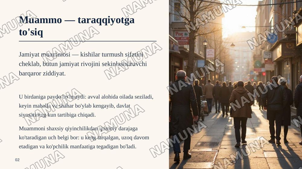 Jamiyat muammosi — zamonaviy taqdimot, 3-slayd