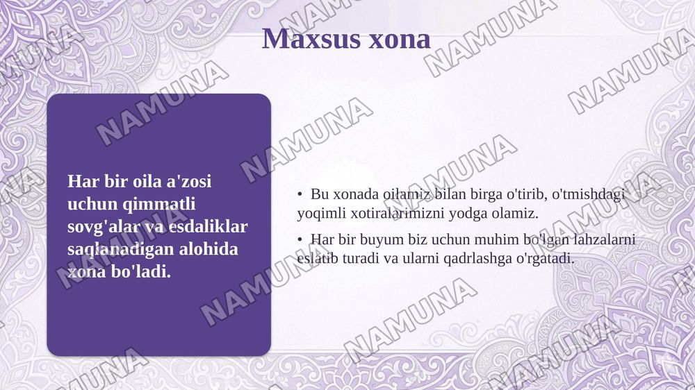La maison de mes reves (Orzuimdagi uy) — taqdimot, 8-slayd