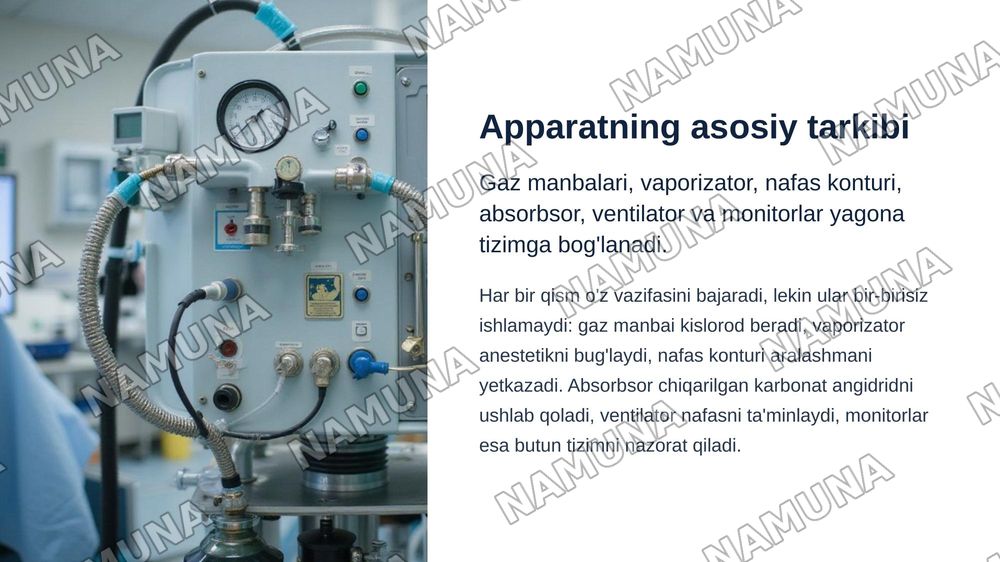 Narkoz apparatlarining ishlash prinsipi — zamonaviy taqdimot, 4-slayd