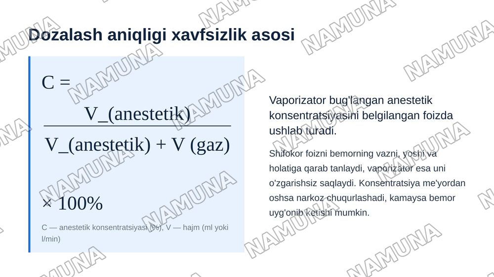 Narkoz apparatlarining ishlash prinsipi — zamonaviy taqdimot, 6-slayd
