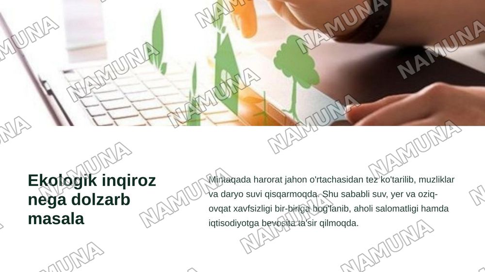 O’zbekiston sharoitidagi ekologik ahvol muomolar va yechimlari — zamonaviy taqdimot, 3-slayd