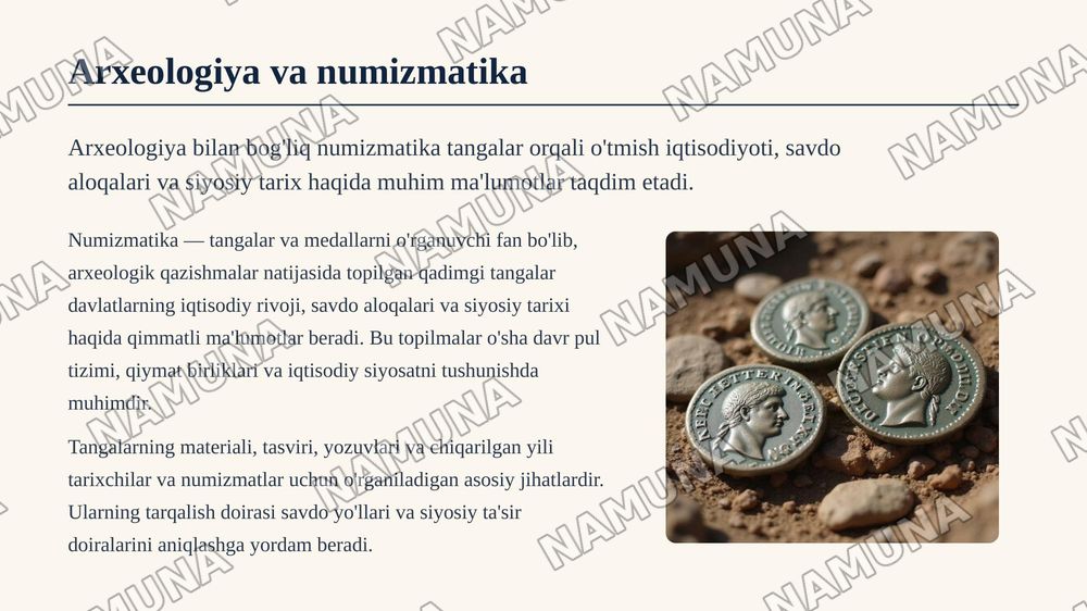 Arxeologiyada maxsus tarixiy fanlar — zamonaviy taqdimot, 6-slayd