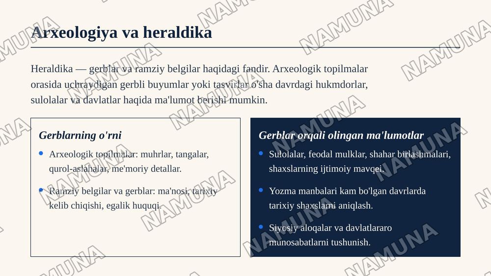 Arxeologiyada maxsus tarixiy fanlar — zamonaviy taqdimot, 7-slayd