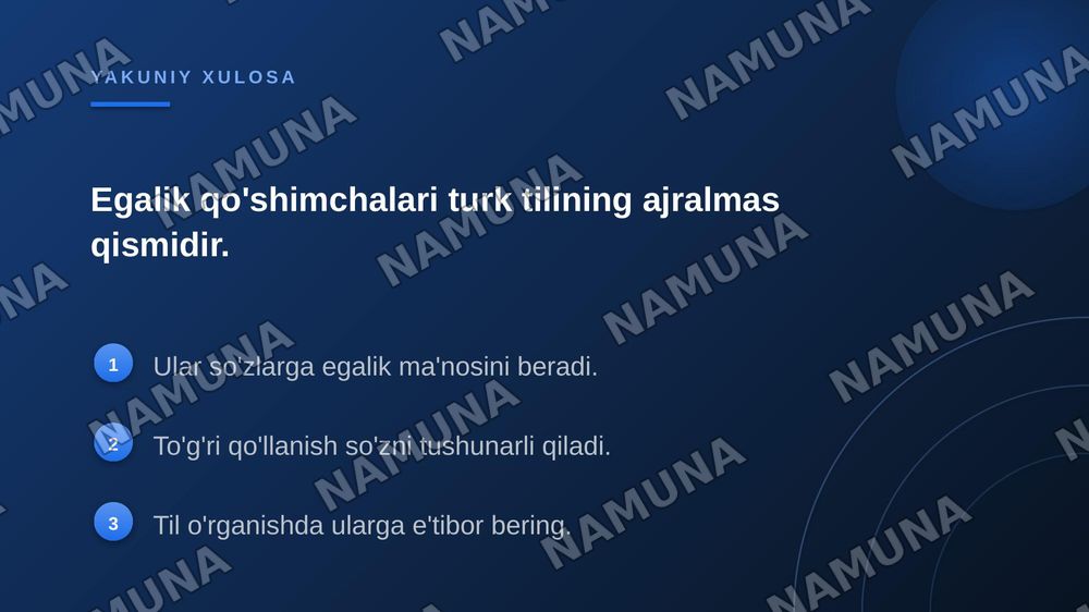 Turk tilida egalik qo‘chimchalari — zamonaviy taqdimot, 7-slayd