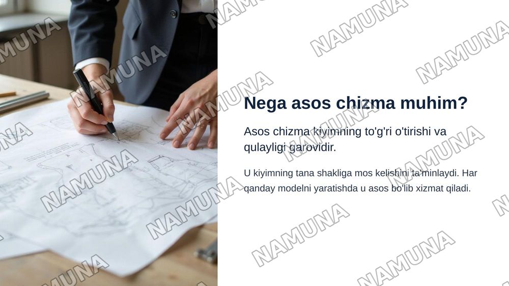 Amaliy mashg‘ulot: Ayollar shimining asos chizmasini chizish va modellashtirish. — zamonaviy taqdimot, 3-slayd