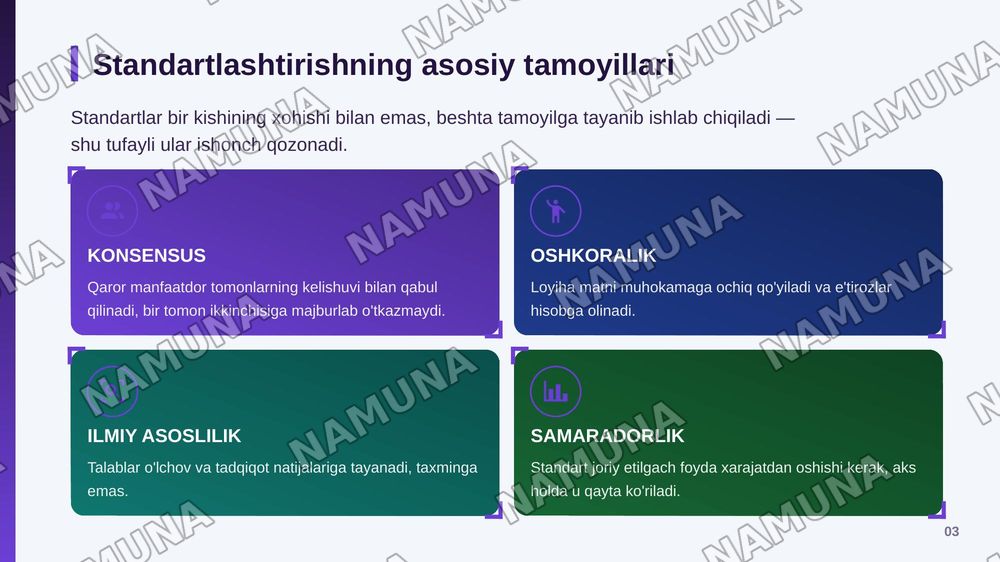Standartlashtirish — zamonaviy taqdimot, 4-slayd