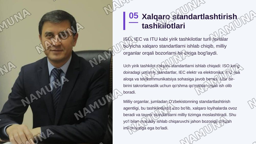 Standartlashtirish — zamonaviy taqdimot, 6-slayd