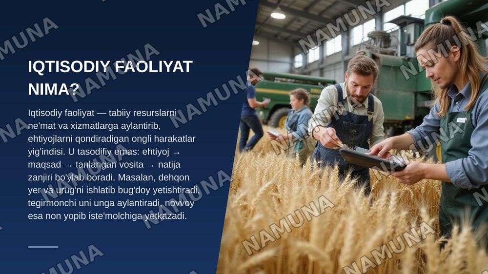 iqtisodiy faoliyat turlari — zamonaviy taqdimot, 4-slayd
