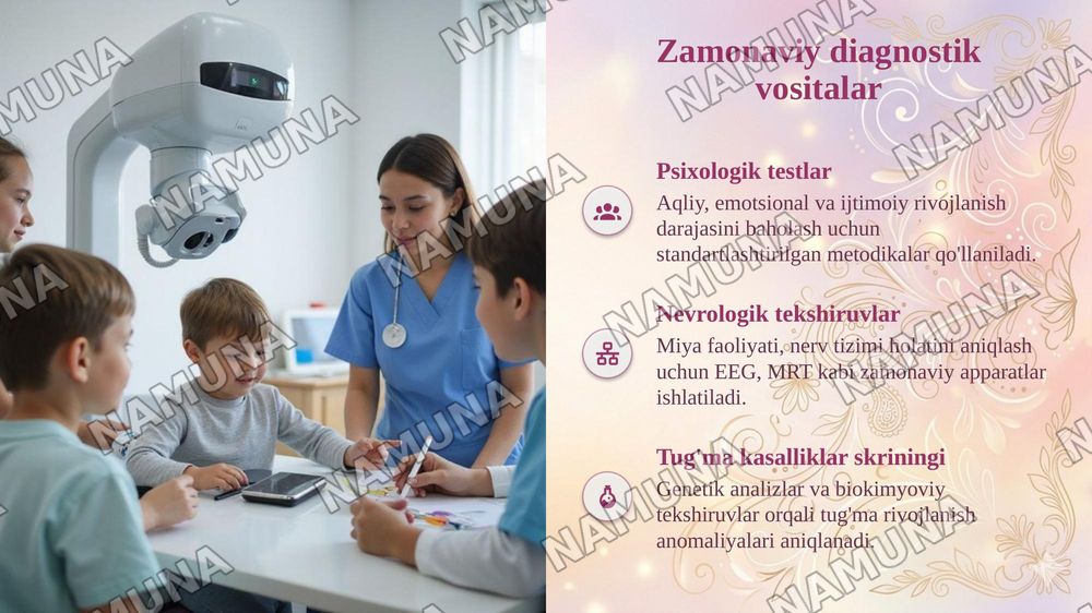 Rivojlanishida psixik va jismoniy nugsoni bolgan bolalar diagnostikasi. — taqdimot, 6-slayd