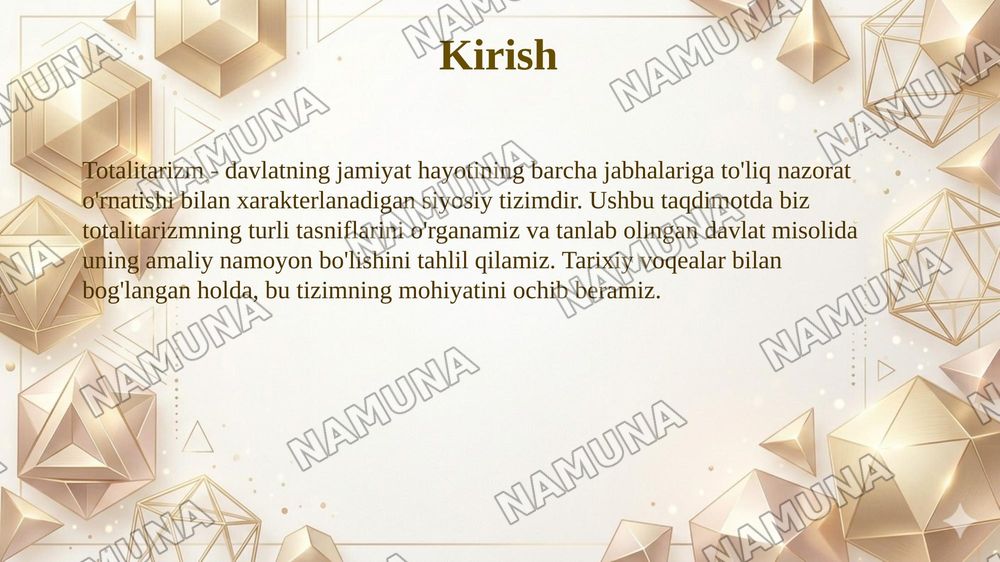 Tanlab olingan davlat misolida totalitarizmni klassifikatsiyalash poster pptx shaklida — taqdimot, 3-slayd