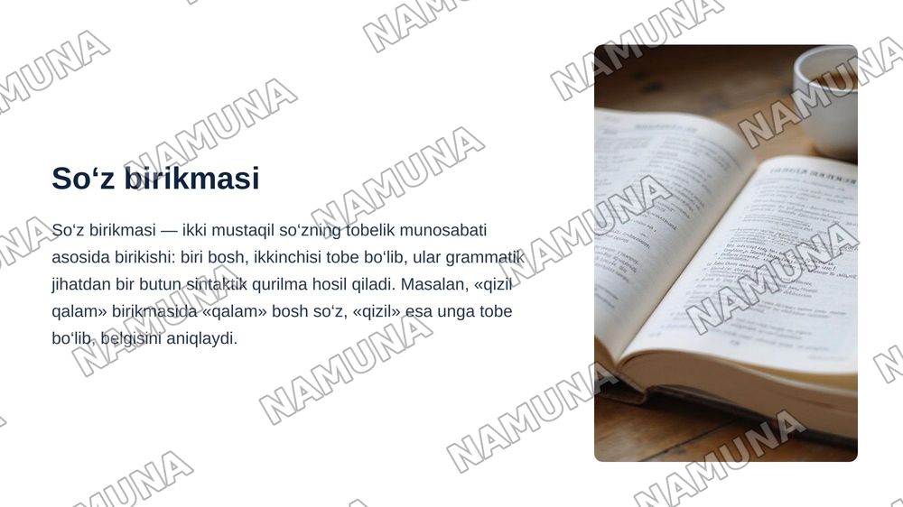 Ona tili o‘qitish metodikasi. So'z birikmasi ustida ishlash — zamonaviy taqdimot, 3-slayd