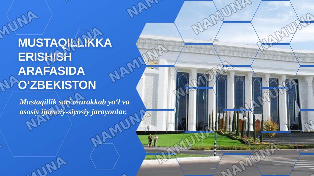 Mustaqillikka erishish arafasida oʻzbekistondagi ijtimoiy siyosiy jarayonlar — zamonaviy taqdimot, 1-slayd
