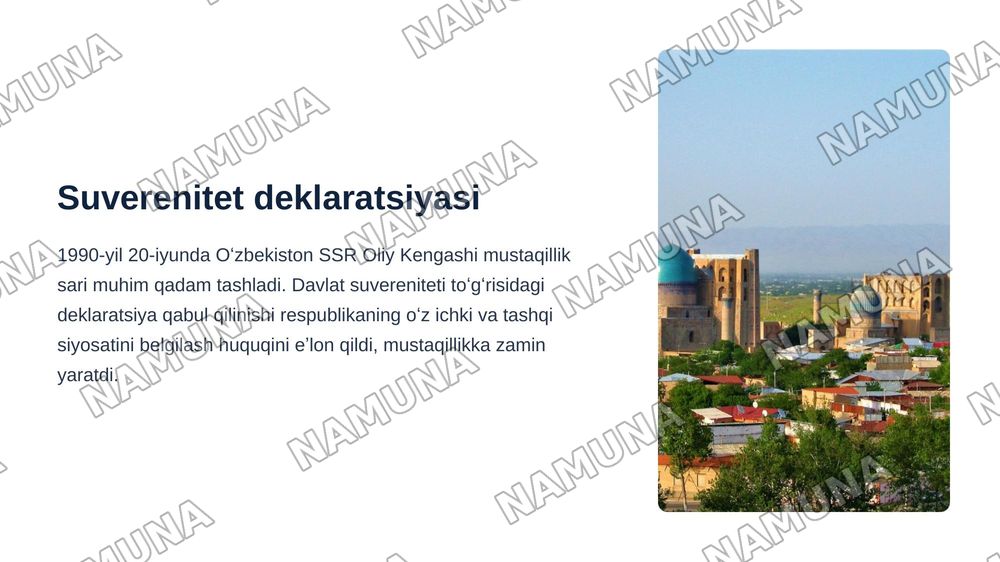 Mustaqillikka erishish arafasida oʻzbekistondagi ijtimoiy siyosiy jarayonlar — zamonaviy taqdimot, 7-slayd