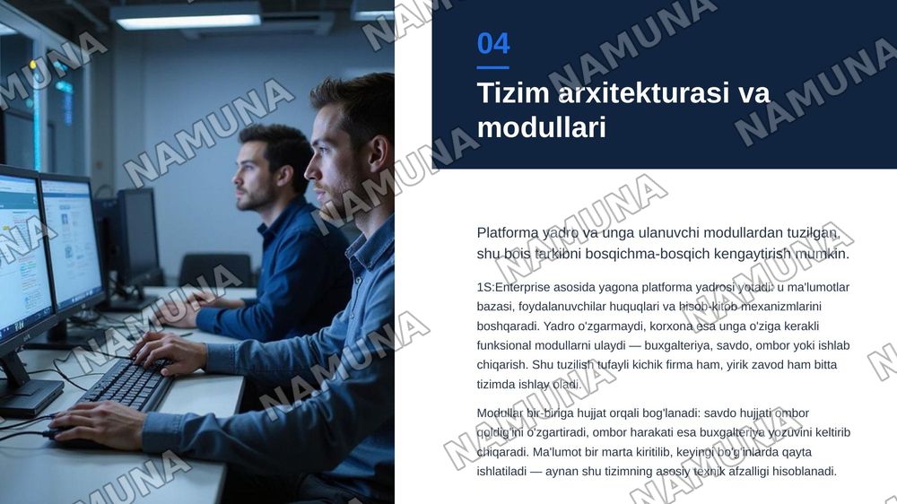 1S:Enterprise tizimining O’zbekistondagi qo’llanilishi — zamonaviy taqdimot, 5-slayd