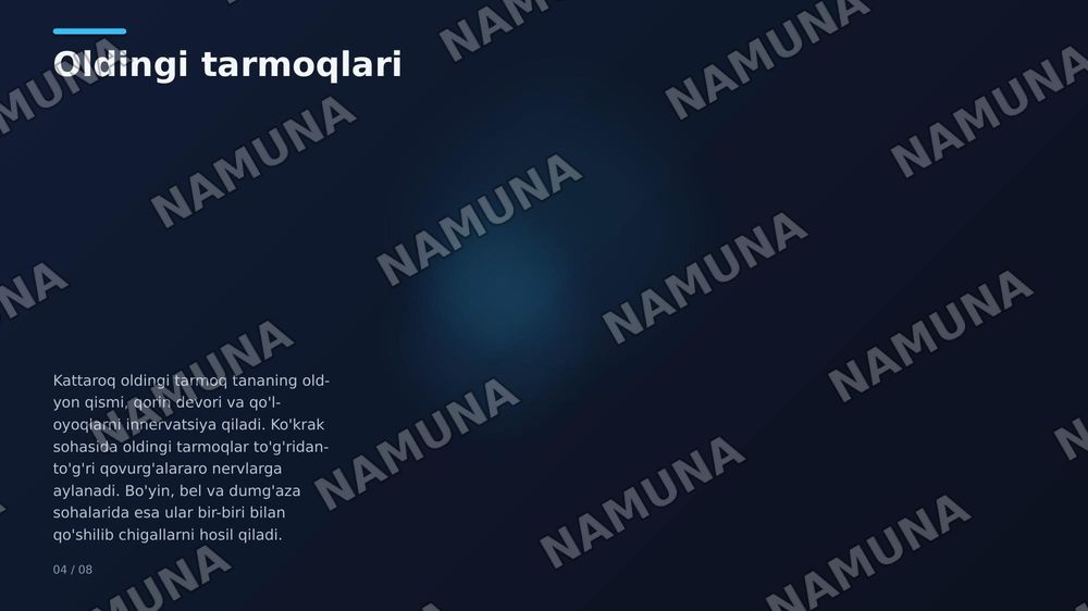 Orqa miya nervlarining hosil bo'lishi. Orqa tarmoqlari. Oldingi tarmoqlari. Qovurgʻalararo nervlar. Boʻyin chigali — zamonaviy taqdimot, 6-slayd