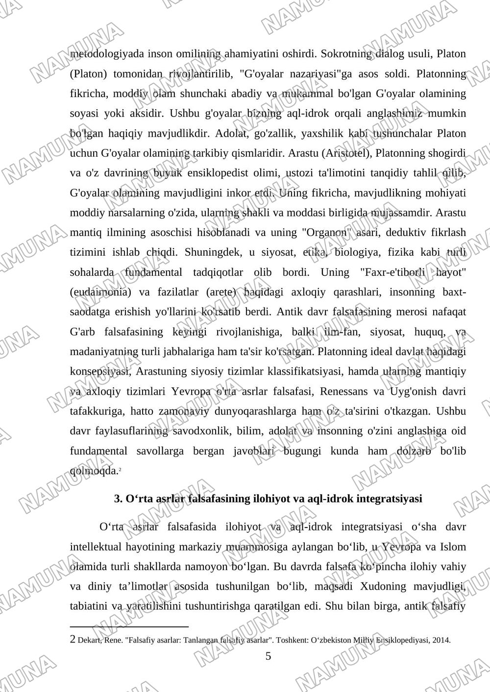 Gʻarb falsafasi — referat, 5-varaq