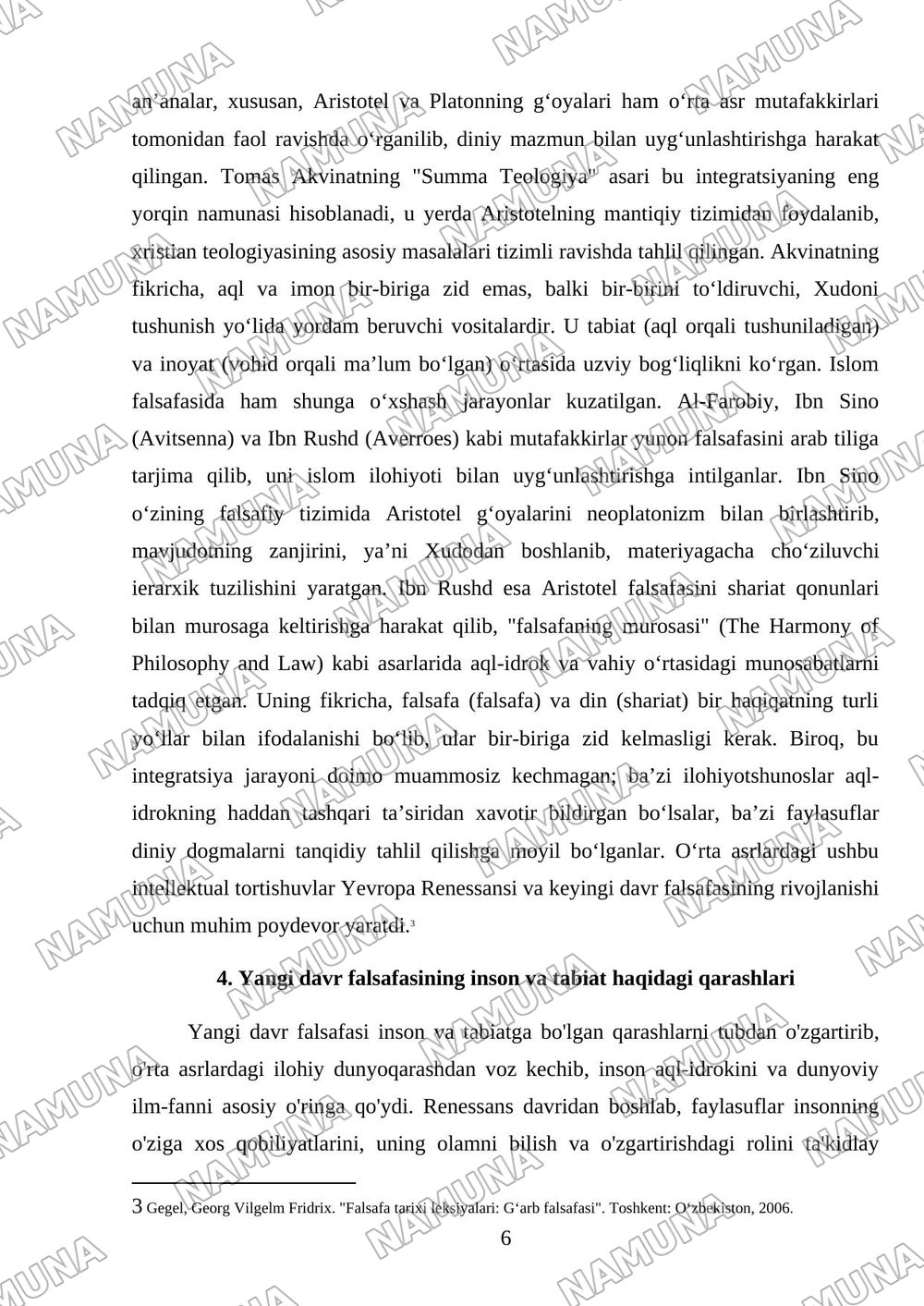 Gʻarb falsafasi — referat, 6-varaq