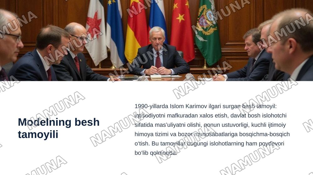Taraqqiyotning oʻzbek modeli — zamonaviy taqdimot, 4-slayd