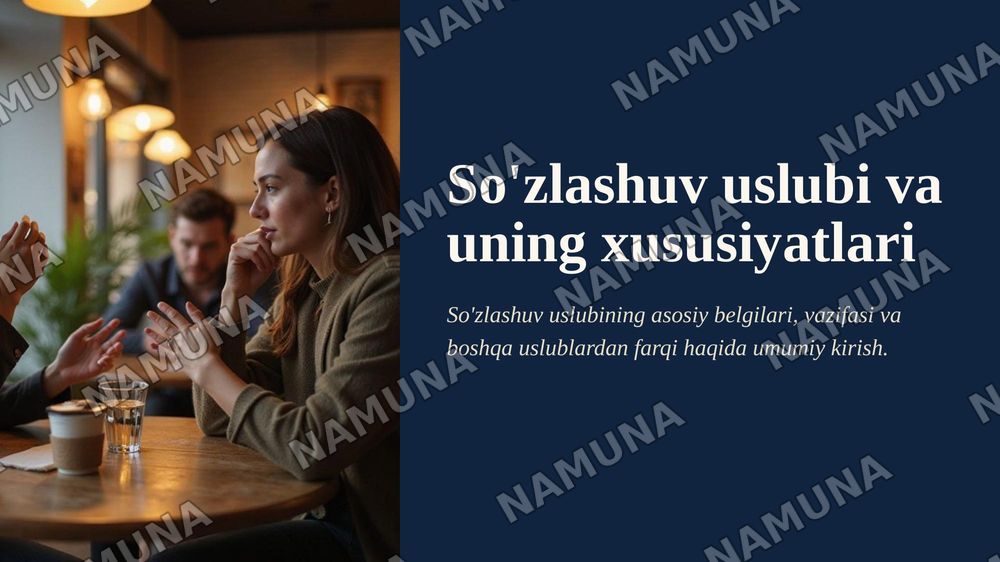 So'zlashuv uslubi va uning xususiyatlari — zamonaviy taqdimot, 1-slayd