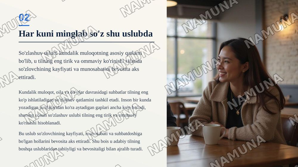 So'zlashuv uslubi va uning xususiyatlari — zamonaviy taqdimot, 3-slayd