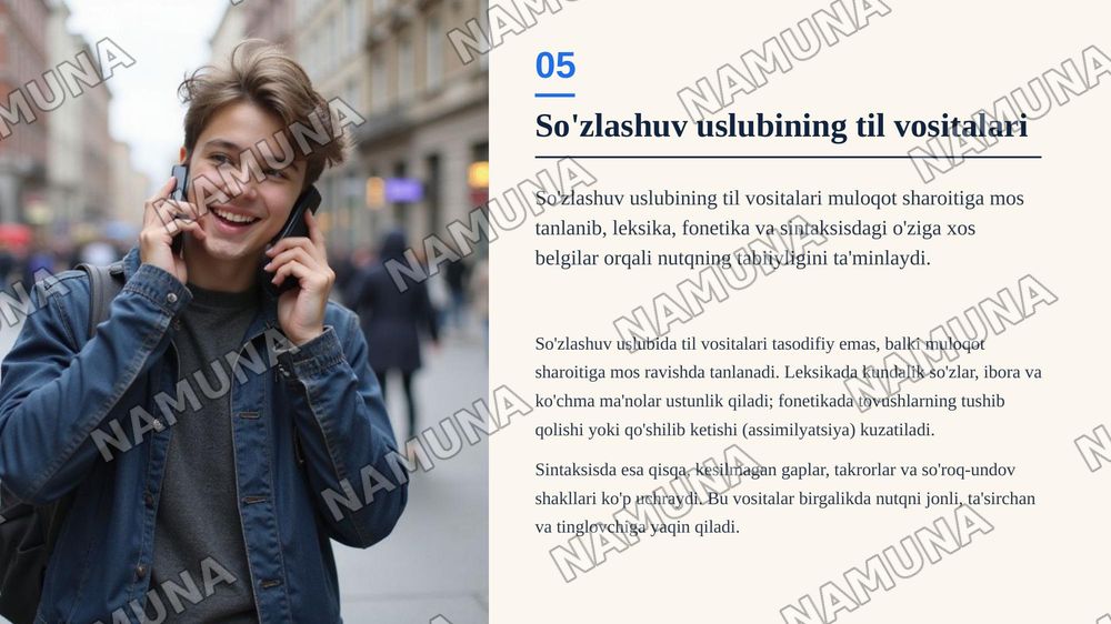 So'zlashuv uslubi va uning xususiyatlari — zamonaviy taqdimot, 6-slayd