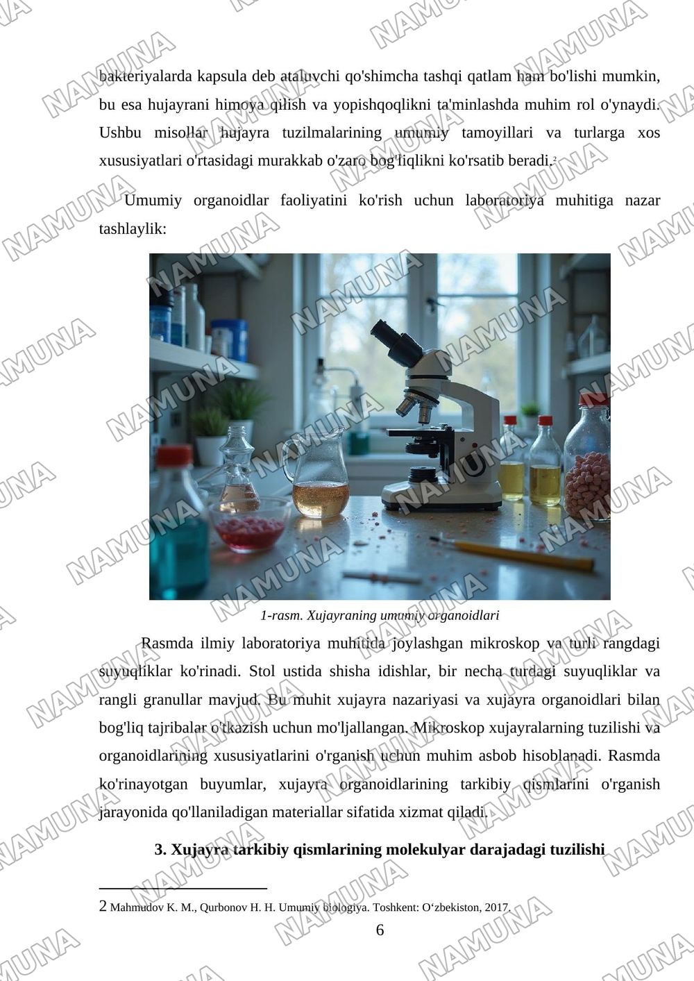 Xujayra nazariyasi. Xujayrani xususiy va umumiy organoidi va uning tarkibiy qismlari — mustaqil ish, 6-varaq