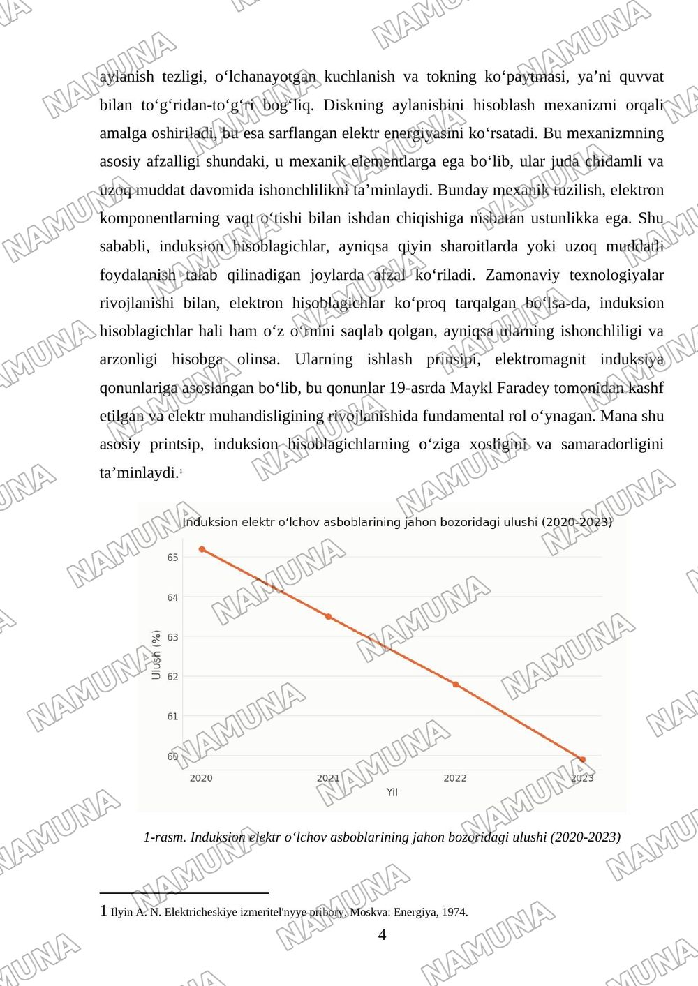 Induksion elektr oʻlchov asboblari. Logometrlar. Qayt qiluvchi elektr oʻlchov asboblari — mustaqil ish, 4-varaq