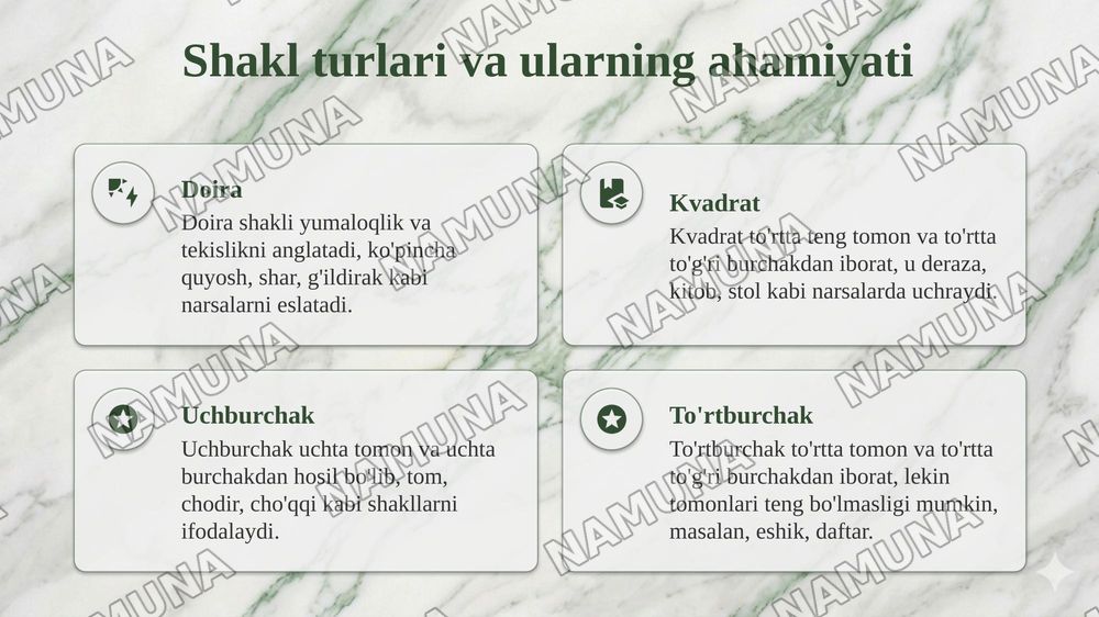 Bolalarni predmetlar shakli bilan tanishtirish vazifalari — taqdimot, 4-slayd