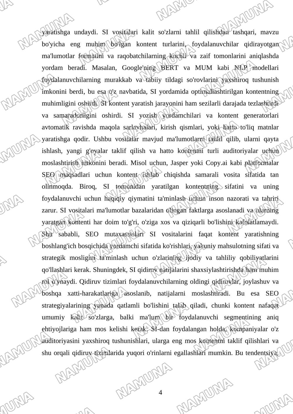 Seo va kontent yaratishda Sun'iy intellektdan foydalanish — mustaqil ish, 4-varaq
