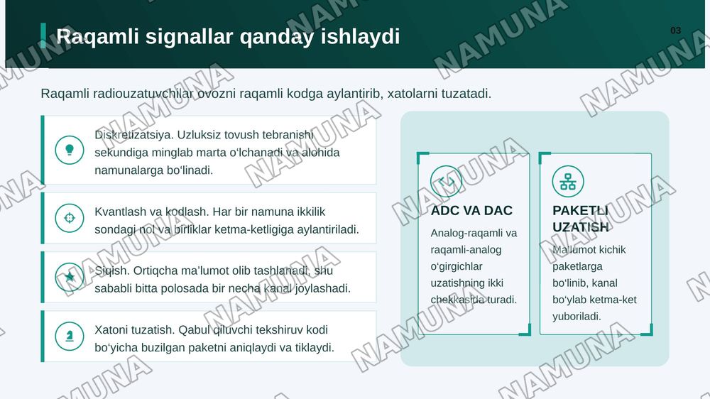 Raqamli radiouzatuvchilarning analog radiouzatuvchilardan farqlari va afzalliklari. — zamonaviy taqdimot, 4-slayd