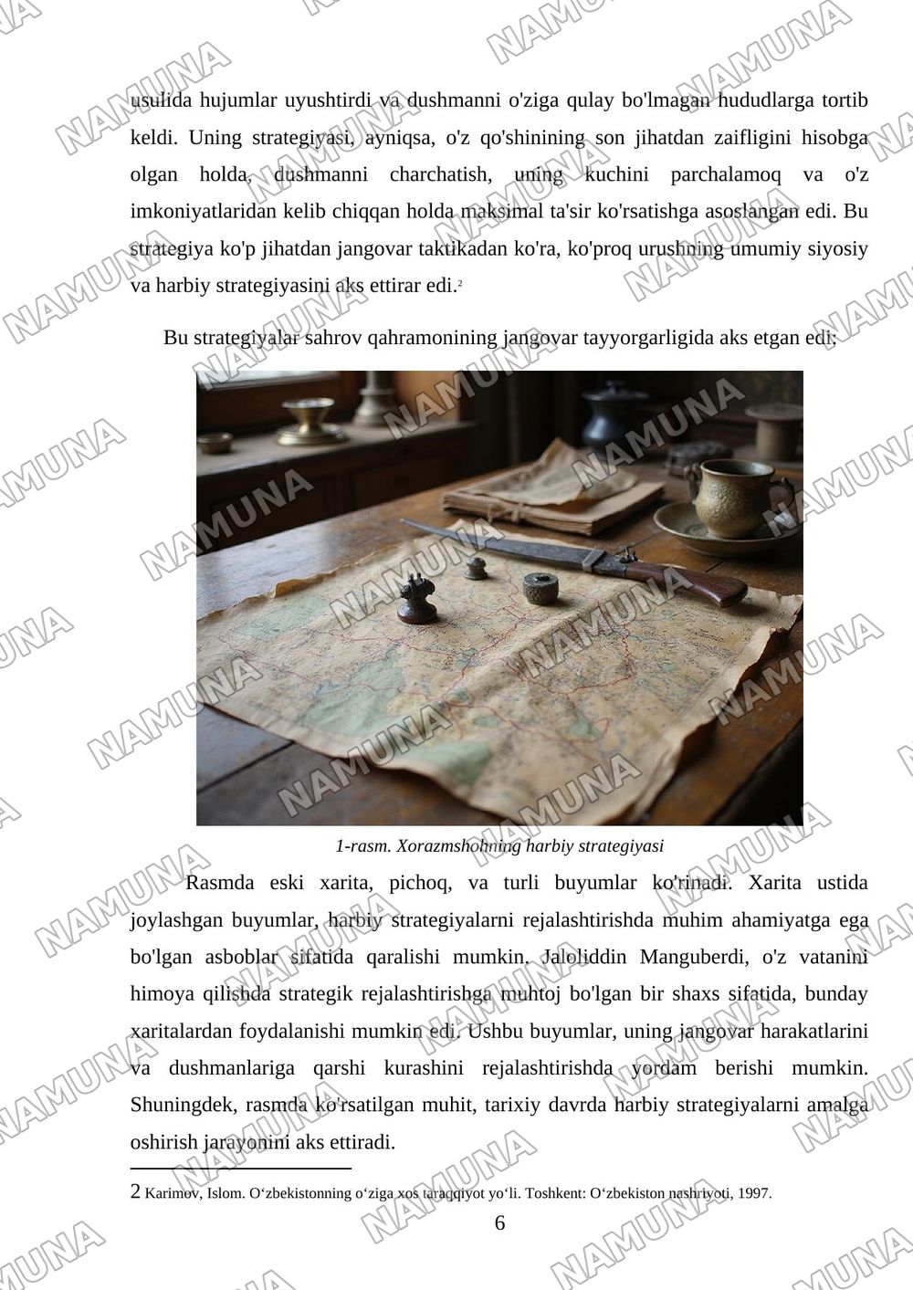 Jaloliddin manguberdi - Vatan himoyachisi — mustaqil ish, 6-varaq