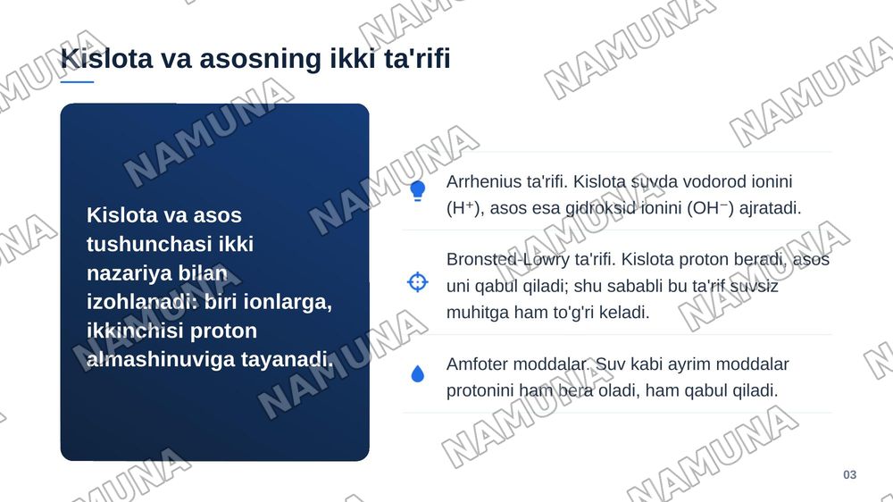 PH , kislota , asos — zamonaviy taqdimot, 4-slayd