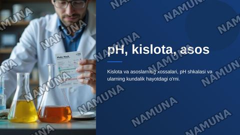 PH , kislota , asos — zamonaviy taqdimot