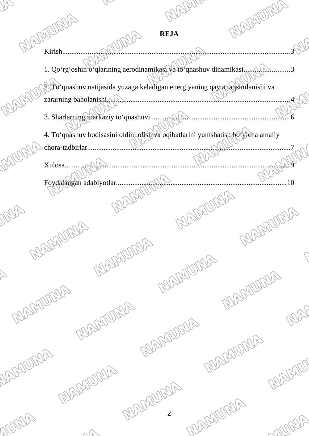 Sharlarning markaziy toʻqnashuvi — mustaqil ish, 2-varaq