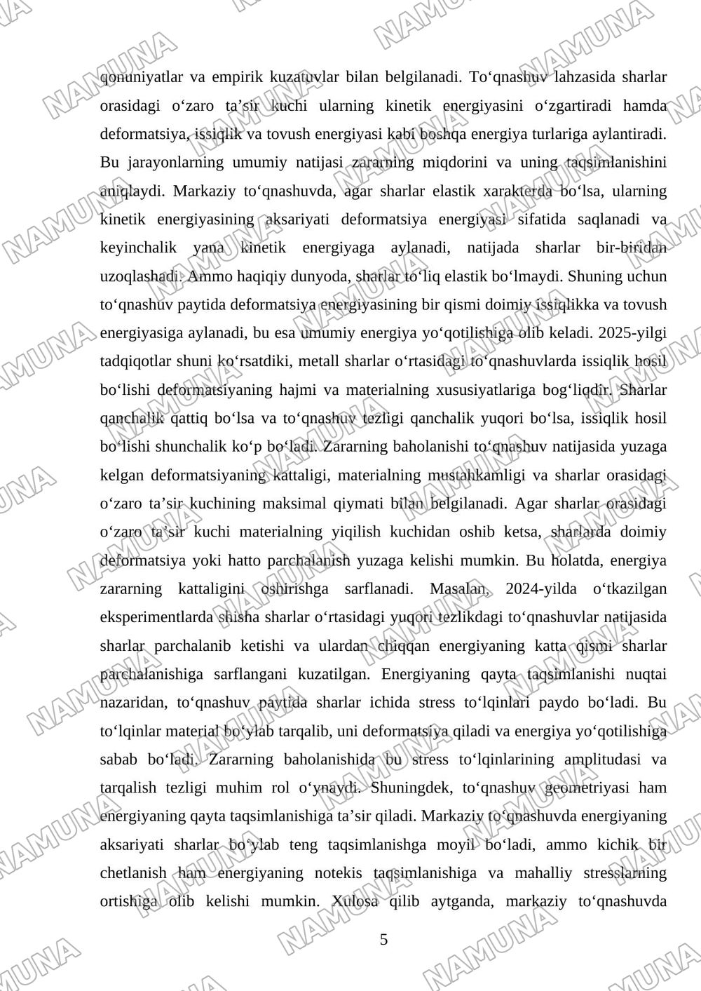 Sharlarning markaziy toʻqnashuvi — mustaqil ish, 5-varaq