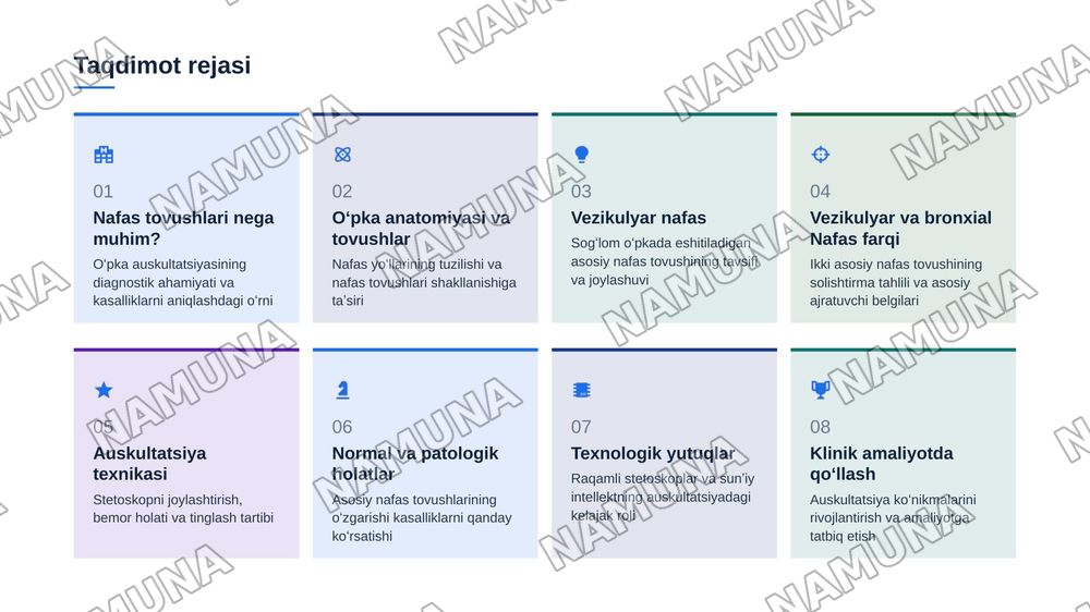 Oʻpka auskultatsiyasi: asosiy (vezikulyar va bronxial nafas) nafas — zamonaviy taqdimot, 2-slayd