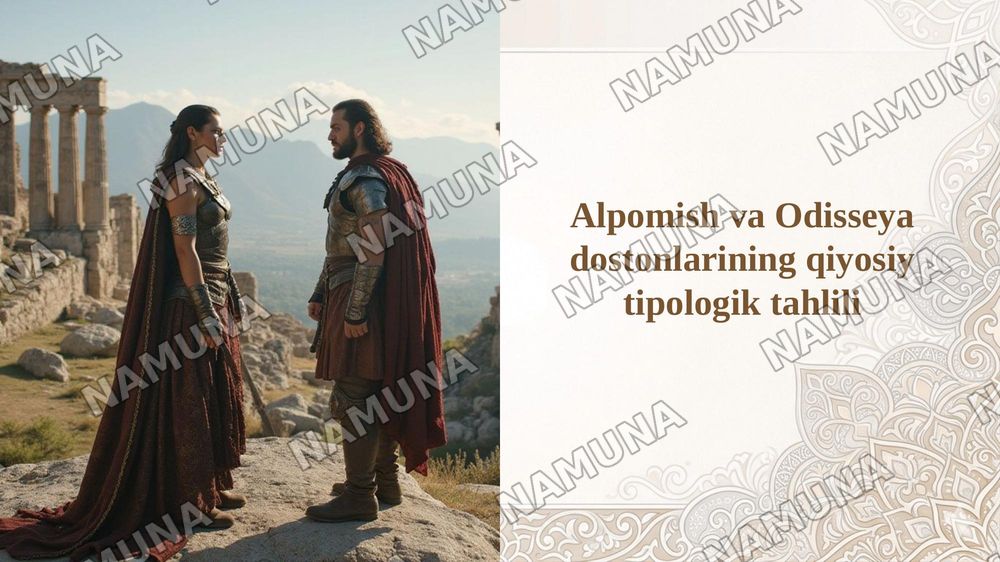 Alpomish va Odisseya dostonlarining qiyosiy tipologik tahlili — taqdimot, 1-slayd