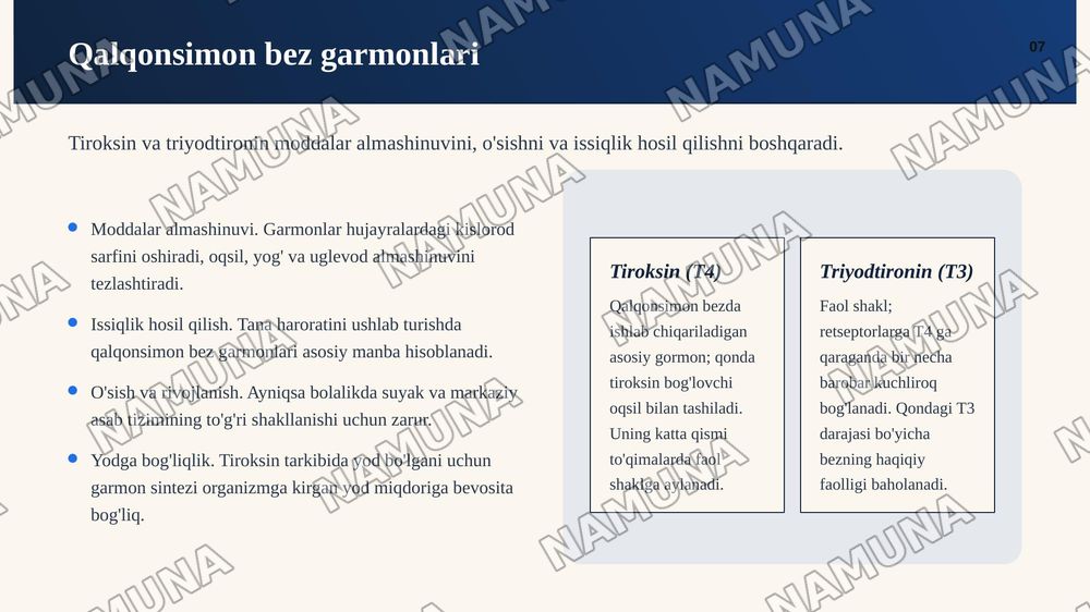 Garmonlar endokrin tizimi. Endokrin tizimining fizialogiyasi. Endokrin tizim kasalliklari — zamonaviy taqdimot, 8-slayd