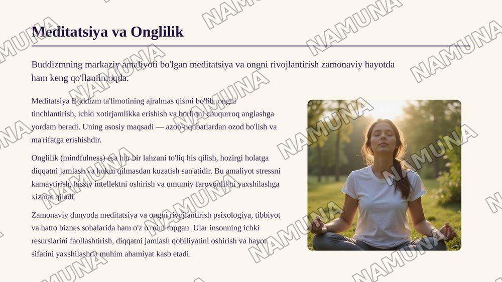 Buddizm — zamonaviy taqdimot, 7-slayd