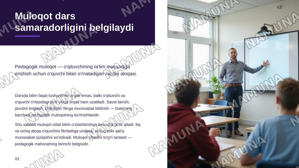 Pedagogik muloqotning samarali va samarasiz shakllarini amaliy vaziyatlar asosida qiyosiy tahlil qilish. — zamonaviy taqdimot, 3-slayd