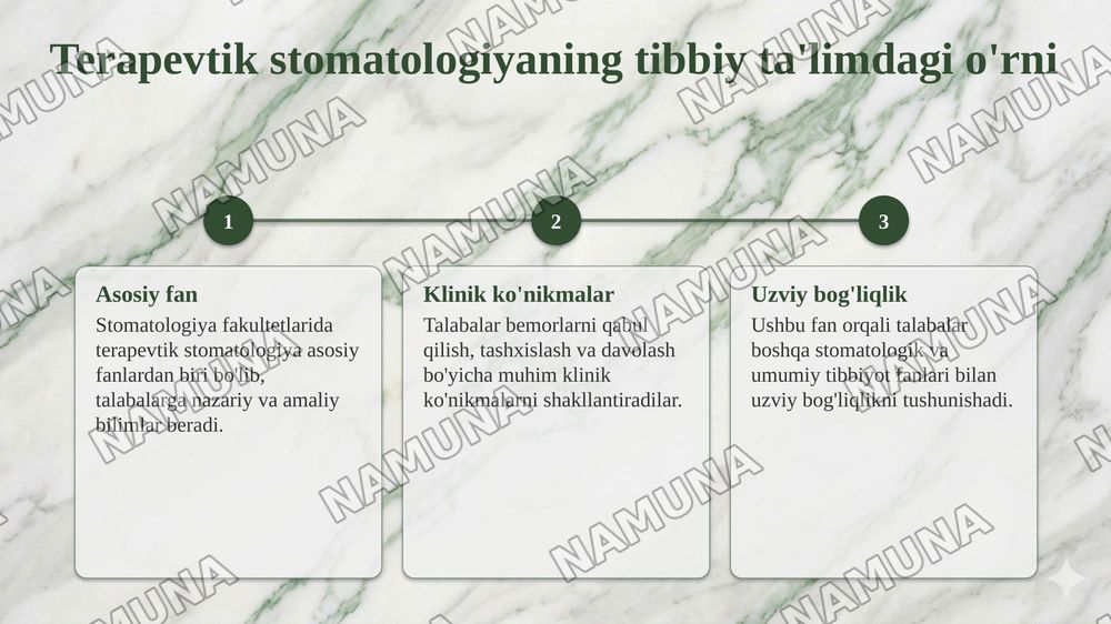 Terapevtik stomatologiyaning vazifalari,uning tibbiy ta’limdagi orni. Terapevtik stomatologiyaning boshqa tibbiyot fanlari bilan aloqasi — taqdimot, 5-slayd